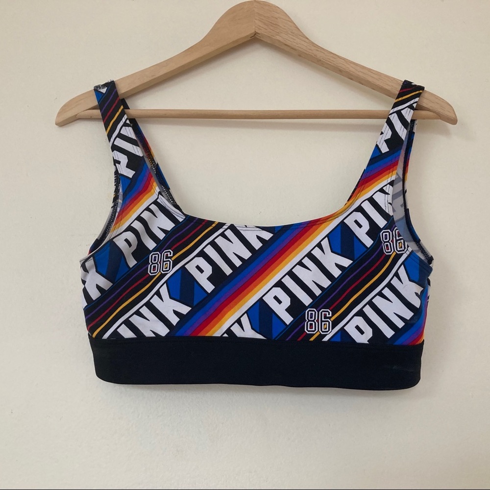 PINK logo sports bra - size M